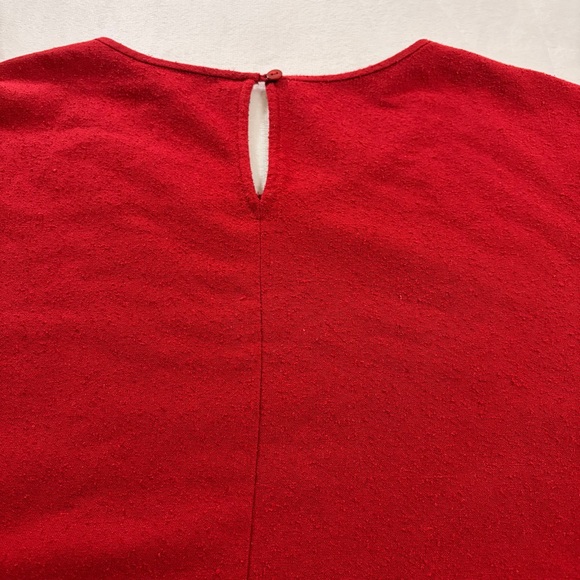 EILEEN FISHER Serrano Red Silk Noil Round Neck Shift Dress Size Small EUC - Picture 15 of 15